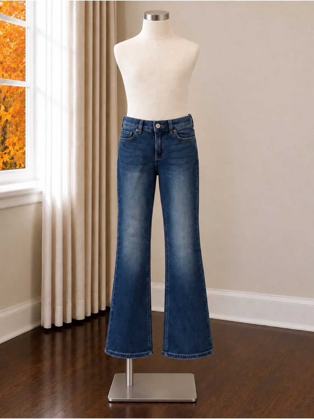 H&M Girls Dark Blue Flare Jeans